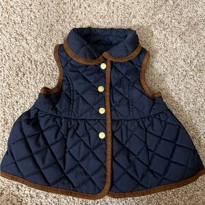 Janie and Jack Navy Vest with Tan Accents